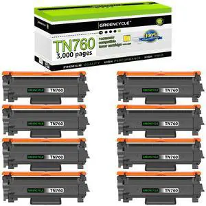 greencycle TN760 TN730 Toner Cartridge Compatible for Brother TN-760 TN-730 with CHIP Work with DCP-L2550DW HL-L2350DW HL-L2395DW HL-L2370DW MFC-L2750DW printer (Black 8 Pack)