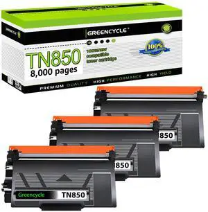 greencycle Compatible Toner Cartridge Replacement for Brother TN850 TN-850 TN820 TN-820 Work with HL-L6200DW HL-L6200DWT MFC-L5850DW MFC-L5900DW HL-L5200DW Series Printers (Black, 3 Pack)