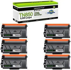greencycle Compatible Toner Cartridge Replacement for Brother TN850 TN-850 TN820 TN-820 Work with HL-L6200DW HL-L6200DWT MFC-L5850DW MFC-L5900DW HL-L5200DW Series Printers (Black, 6 Pack)