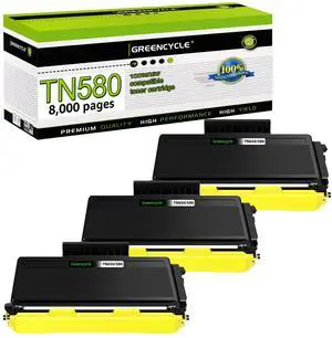greencycle Compatible Toner Cartridge Replacement for Brother TN580 TN550 TN650 TN620 Work with HL-5370DW HL-5250DN HL-5340D MFC-8480DN MFC-8890DW MFC-8860DN DCP-8060 DCP-8065DN (Black 3 Pack)