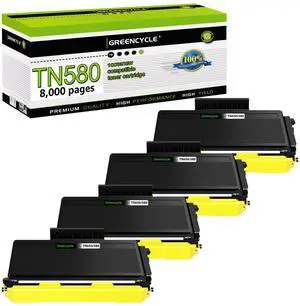 greencycle Compatible Toner Cartridge Replacement for Brother TN580 TN550 TN650 TN620 Work with HL-5370DW HL-5250DN HL-5340D MFC-8480DN MFC-8890DW MFC-8860DN DCP-8060 DCP-8065DN (Black 4 Pack)