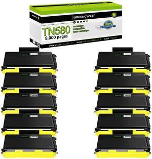 greencycle Compatible Toner Cartridge Replacement for Brother TN580 TN550 TN650 TN620 Work with HL-5370DW HL-5250DN HL-5340D MFC-8480DN MFC-8890DW MFC-8860DN DCP-8060 DCP-8065DN (Black 10 Pack)