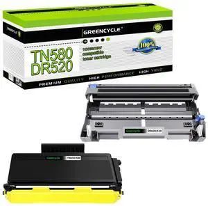 greencycle High Yield Black Toner Cartridge & Drum Unit Set Replacement for Brother TN580 TN650 DR520 Work with DCP-8060 DCP-8065DN HL-5240 HL-5250 MFC-8870WN MFC-8480DN(1 Toner,1 Drum)