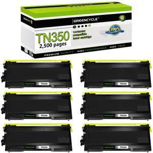 greencycle TN350 TN-350 Toner Cartridge Replacement Compatible with Brother DCP-7010 DCP-7020 DCP-7025 HL-2040 DCP-7020 MFC-7820n Intellifax 2820 2850 2920 MFC-7820n MFC-7420 MFC-7820D (6 Pack)