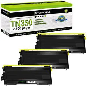 greencycle TN350 TN-350 Toner Cartridge Replacement Compatible with Brother DCP-7010 DCP-7020 DCP-7025 HL-2040 DCP-7020 MFC-7820n Intellifax 2820 2850 2920 MFC-7820n MFC-7420 MFC-7820D (3 Pack)