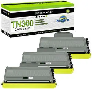greencycle High Yield Toner Cartridge Compatible with Brother TN360 TN330 TN-360 TN-330 Work with HL-2140 HL-2170W MFC-7840W MFC-7340 MFC-7440N DCP-7030 DCP-7040 Printer (Black 3 Pack)