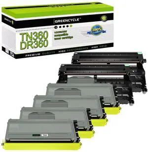 greencycle Compatible Toner Cartridge and Drum Unit Replacement for TN360 TN330 DR360 DR-360 High Yield Compatible with Brother HL-2170w HL-2140 MFC-7340 MFC-7340 DCP-7040 Printer(4 Toner,2 Drum)