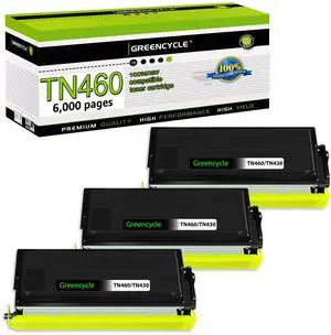 greencycle Compatible Toner Cartridge Replacement for Brother TN-460 TN570 TN560 Work with Intellifax 4100e 4750e HL-1240 DCP-1200 MFC-1260 MFC-2500 Printer (Black 3 Pack)