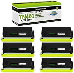 greencycle Compatible Toner Cartridge Replacement for Brother TN-460 TN570 TN560 Work with Intellifax 4100e 4750e HL-1240 DCP-1200 MFC-1260 MFC-2500 Printer (Black 6 Pack)