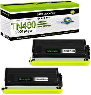 greencycle Compatible Toner Cartridge Replacement for Brother TN-460 TN570 TN560 Work with Intellifax 4100e 4750e HL-1240 DCP-1200 MFC-1260 MFC-2500 Printer (Black 2 Pack)