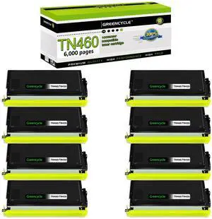 greencycle Compatible Toner Cartridge Replacement for Brother TN-460 TN570 TN560 Work with Intellifax 4100e 4750e HL-1240 DCP-1200 MFC-1260 MFC-2500 Printer (Black 8 Pack)