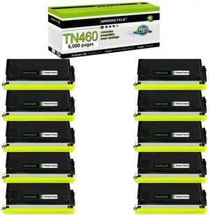 greencycle Compatible Toner Cartridge Replacement for Brother TN-460 TN570 TN560 Work with Intellifax 4100e 4750e HL-1240 DCP-1200 MFC-1260 MFC-2500 Printer (Black 10 Pack) greencycle Compatible Toner Cartridge Replacement for Brother TN-460 TN570 TN560 Work with Intellifax 4100e 4750e HL-1240 DCP-1200 MFC-1260 MFC-2500 Printer (Black 10 Pack)