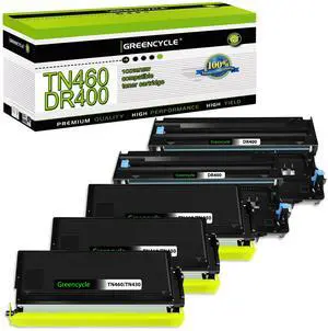 greencycle TN460 Toner Cartridge and DR400 Drum Unit Replacement Set Compatible for Brother DCP-1200 HL-1240 MFC-8300 MFC-9750 MFC-9800 Intellifax 4100 4750 5750 Printer (3 Toner, 2 Drum)