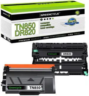 greencycle TN850 Toner Cartridge & DR820 Drum Unit Set Compatible with Brother DCP-L5500DN L5600DN L5650DN HL-L6200DW L6200DWT L5200DWT L5200DW L5100DN L5000D MFC-L5850DW L5900DW( 1 Toner, 1 Drum )