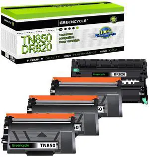 greencycle TN850 Toner Cartridge & DR820 Drum Unit Set Compatible with Brother DCP-L5500DN L5600DN L5650DN HL-L6200DW L6200DWT L5200DWT L5200DW L5100DN L5000D MFC-L5850DW L5900DW( 3 Toner, 1 Drum )