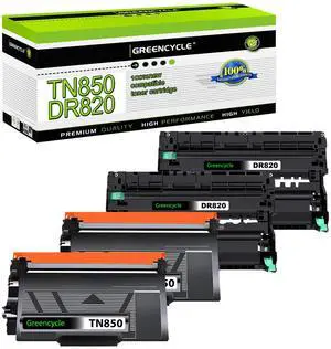 greencycle TN850 Toner Cartridge & DR820 Drum Unit Set Compatible with Brother DCP-L5500DN L5600DN L5650DN HL-L6200DW L6200DWT L5200DWT L5200DW L5100DN L5000D MFC-L5850DW L5900DW( 2 Toner, 2 Drum )