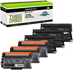 greencycle TN850 Toner Cartridge & DR820 Drum Unit Set Compatible with Brother DCP-L5500DN L5600DN L5650DN HL-L6200DW L6200DWT L5200DWT L5200DW L5100DN L5000D MFC-L5850DW L5900DW( 3 Toner, 3 Drum )