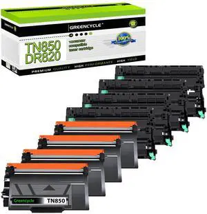 greencycle TN850 Toner Cartridge & DR820 Drum Unit Set Compatible with Brother DCP-L5500DN L5600DN L5650DN HL-L6200DW L6200DWT L5200DWT L5200DW L5100DN L5000D MFC-L5850DW L5900DW( 4 Toner, 4 Drum )