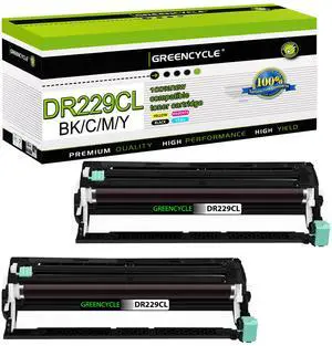 greencycle 2 Pack DR229CL Drum Compatible Drum unit Replacement for Brother DR229 DR-229 Work with MFC-L3720CDW MFC-L3780CDW HL-L3220CDW HL-L3300CDW HL-L3295CDW Printer (Black,Yellow,Cyan,Magenta)
