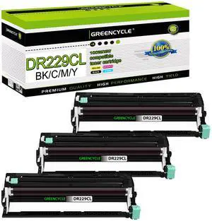 greencycle 3 Pack DR229CL Drum Compatible Drum unit Replacement for Brother DR229 DR-229 Work with MFC-L3720CDW MFC-L3780CDW HL-L3220CDW HL-L3300CDW HL-L3295CDW Printer (Black,Yellow,Cyan,Magenta)