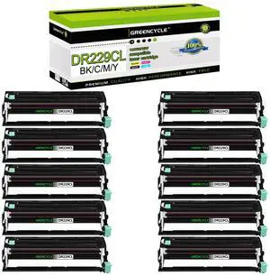 greencycle 10 Pack DR229CL Drum Compatible Drum unit Replacement for Brother DR229 DR-229 Work with MFC-L3720CDW MFC-L3780CDW HL-L3220CDW HL-L3300CDW HL-L3295CDW Printer (Black,Yellow,Cyan,Magenta)