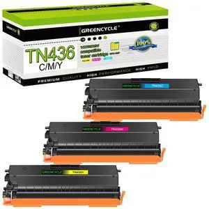 greencycle 3 Pack Compatible Toner Cartridge Replacement for Brother TN436 TN-436 TN433 TN431 for HL-L8360CDW HL-L8360CDWT MFC-L8900CDW HL-L8260CDW MFC-L8610CDW Printer (Yellow,Cyan,Magenta)