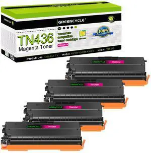 greencycle Magenta Compatible Toner Cartridge Replacement for Brother TN436 TN-436 TN436M TN433 TN431 Work with HL-L8360CDW HL-L8360CDWT MFC-L8900CDW HL-L8260CDW MFC-L8610CDW Printer (4 Pack)