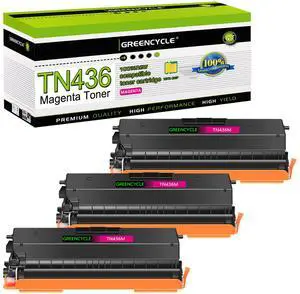 greencycle Magenta Compatible Toner Cartridge Replacement for Brother TN436 TN-436 TN436M TN433 TN431 Work with HL-L8360CDW HL-L8360CDWT MFC-L8900CDW HL-L8260CDW MFC-L8610CDW Printer (3 Pack)