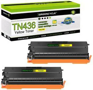greencycle Yellow Compatible Toner Cartridge Replacement for Brother TN436 TN-436 TN436Y TN433 TN431 Work with HL-L8360CDW HL-L8360CDWT MFC-L8900CDW HL-L8260CDW MFC-L8610CDW Printer (2 Pack)