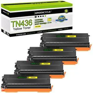 greencycle Yellow Compatible Toner Cartridge Replacement for Brother TN436 TN-436 TN436Y TN433 TN431 Work with HL-L8360CDW HL-L8360CDWT MFC-L8900CDW HL-L8260CDW MFC-L8610CDW Printer (4 Pack)
