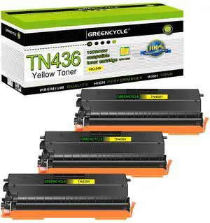 greencycle Yellow Compatible Toner Cartridge Replacement for Brother TN436 TN-436 TN436Y TN433 TN431 Work with HL-L8360CDW HL-L8360CDWT MFC-L8900CDW HL-L8260CDW MFC-L8610CDW Printer (3 Pack)