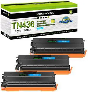 greencycle Cyan Compatible Toner Cartridge Replacement for Brother TN436 TN-436 TN436C TN433 TN431 Work with HL-L8360CDW HL-L8360CDWT MFC-L8900CDW HL-L8260CDW MFC-L8610CDW Printer (3 Pack)