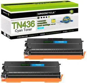 greencycle Cyan Compatible Toner Cartridge Replacement for Brother TN436 TN-436 TN436C TN433 TN431 Work with HL-L8360CDW HL-L8360CDWT MFC-L8900CDW HL-L8260CDW MFC-L8610CDW Printer (2 Pack)