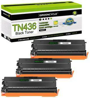 greencycle Black Compatible Toner Cartridge Replacement for Brother TN436 TN-436 TN436BK TN433 TN431 Work with HL-L8360CDW HL-L8360CDWT MFC-L8900CDW HL-L8260CDW MFC-L8610CDW Printer (3 Pack)