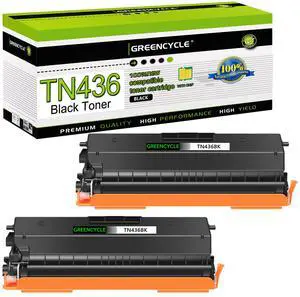 greencycle Black Compatible Toner Cartridge Replacement for Brother TN436 TN-436 TN436BK TN433 TN431 Work with HL-L8360CDW HL-L8360CDWT MFC-L8900CDW HL-L8260CDW MFC-L8610CDW Printer (2 Pack)