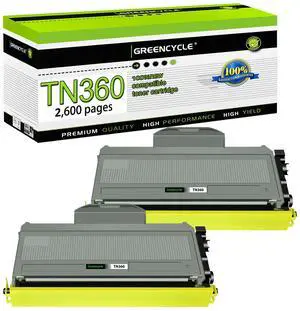 greencycle High Yield Toner Cartridge Compatible with Brother TN360 TN330 TN-360 TN-330 Work with HL-2140 HL-2170W MFC-7840W MFC-7340 MFC-7440N DCP-7030 DCP-7040 Printer (Black 2 Pack)