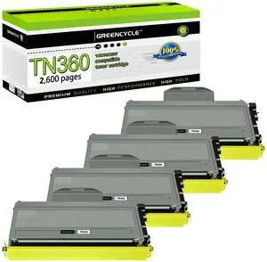 greencycle High Yield Toner Cartridge Compatible with Brother TN360 TN330 TN-360 TN-330 Work with HL-2140 HL-2170W MFC-7840W MFC-7340 MFC-7440N DCP-7030 DCP-7040 Printer (Black 4 Pack)
