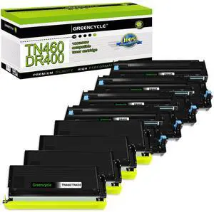 greencycle TN460 Toner Cartridge and DR400 Drum Unit Replacement Set Compatible for Brother DCP-1200 HL-1240 MFC-8300 MFC-9750 MFC-9800 Intellifax 4100 4750 5750 Printer (4 Toner, 4 Drum)