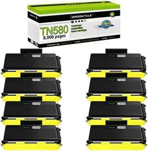 greencycle Compatible Toner Cartridge Replacement for Brother TN580 TN550 TN650 TN620 Work with HL-5370DW HL-5250DN HL-5340D MFC-8480DN MFC-8890DW MFC-8860DN DCP-8060 DCP-8065DN (Black 8 Pack)