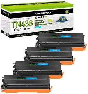 greencycle Cyan Compatible Toner Cartridge Replacement for Brother TN436 TN-436 TN436C TN433 TN431 Work with HL-L8360CDW HL-L8360CDWT MFC-L8900CDW HL-L8260CDW MFC-L8610CDW Printer (4 Pack)