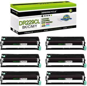 greencycle 6 Pack DR229CL Drum Compatible Drum unit Replacement for Brother DR229 DR-229 Work with MFC-L3720CDW MFC-L3780CDW HL-L3220CDW HL-L3300CDW HL-L3295CDW Printer (Black,Yellow,Cyan,Magenta)