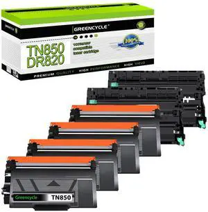 greencycle TN850 Toner Cartridge & DR820 Drum Unit Set Compatible with Brother DCP-L5500DN L5600DN L5650DN HL-L6200DW L6200DWT L5200DWT L5200DW L5100DN L5000D MFC-L5850DW L5900DW( 4 Toner, 2 Drum )