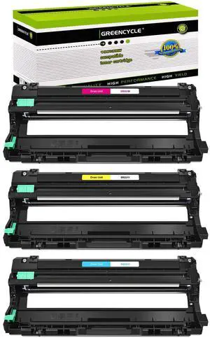 greencycle 3 Pack Compatible drum unit Replacement for Brother DR221 DR-221 DR221CL Work with MFC-9130CW HL-3170CDW HL-3140CW HL-3180CDW MFC-9330CDW Printer (1 Cyan, 1 Magenta, 1 Yellow)