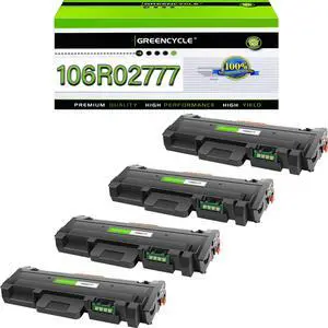 greencycle 106R02777 Toner Cartridge Replacement Compatible for Xerox 106R02777 Black Toner Cartridge WorkCentre 3215 3215NI 3225 3225DNI Phaser 3260 3260DI 3260DNI 3052 Ink Cartridge (4PCS)