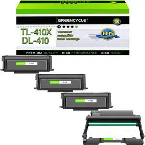 GREENCYCLE 3-Pack TL-410X Compatible Toner Cartridge & 1-Pack DL-410 Drum Replacement for Pantum TL-410H Toner & DL410 Drum Use for M6702DW M6800FDW M7102DN M7202FDW P3012DW P3302DW(3Toner + 1Drum)