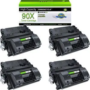 greencycle 4 Pack Compatible for CE390X 90X Black Toner Cartridge Replacement for Laserjet Enterprise M602n M603n M603xh Series Printer