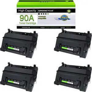 GREENCYCLE CE390A 90A Toner Cartridge Replacement Compatible for HP Laserjet M4555f M4555fskm M4555h Laserjet Enterprise M603dn M603n M603xh M602n M602x Series Printers (Black, 4 Pack)