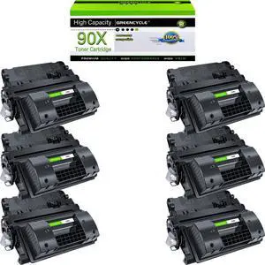 greencycle 6 Pack Compatible for CE390X 90X Black Toner Cartridge Replacement for Laserjet Enterprise M602n M603n M603xh Series Printer