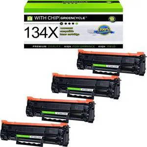 greencycle 134X with Chip Cartridge Replacement Compatible for HP 134X Black Toner Cartridge W1340X Work with Laser Jet M209dw M234dw M234sdn M234sdw Printer Ink Cartridge(4PCS,with Chip) greencycle 134X with Chip Cartridge Replacement Compatible for HP 134X Black Toner Cartridge W1340X Work with Laser Jet M209dw M234dw M234sdn M234sdw Printer Ink Cartridge(4PCS,with Chip)