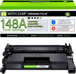 greencycle W1480A Toner Cartridge Replacement Compatible for HP 148A Black Toner Cartridge Work with Laser jet Pro 4001dw 4001dn 4001n MFP 4101fdw 4101fdn Ink Cartridge(1PCS,With Chip)